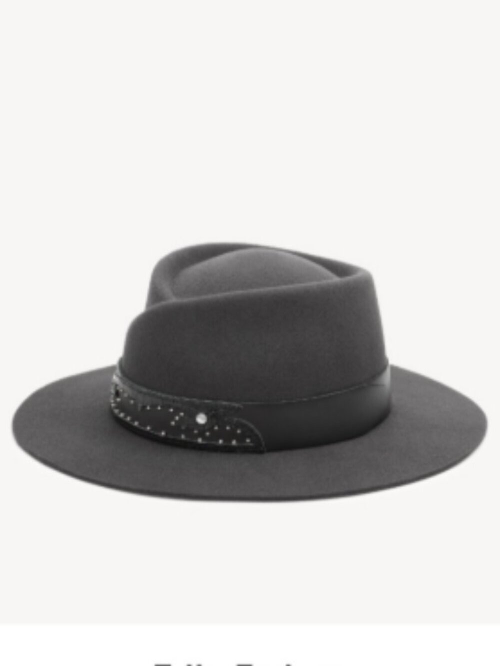 NWT Rag & Bone Edie Fedora Charcoal Wool Western Leather Band L
